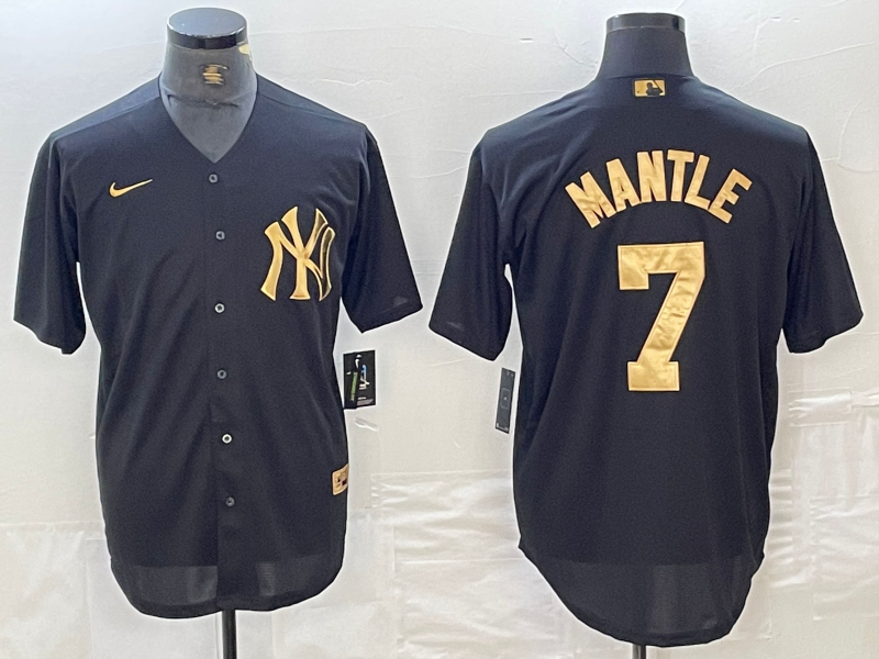 Men's New York Yankees Mickey Mantle #7 Black Limited Jersey